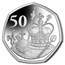 2021 BIOT Cupro-Nickel 50p Queen's 95th Birthday Crown Jewels