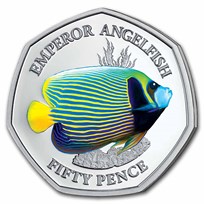 2021 BIOT Cupro-Nickel 50p Sea Creatures: Angelfish