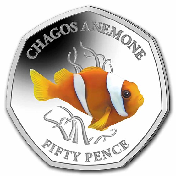 2021 BIOT Cupro-Nickel 50p Sea Creatures: Clownfish 2021 BIOT Cupro-Nickel 50p Sea Creatures: Clownfish