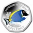 2021 BIOT Silver Proof 50p Sea Creatures: Blue Sturgeon Fish