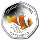 2021 BIOT Silver Proof 50p Sea Creatures: Clownfish
