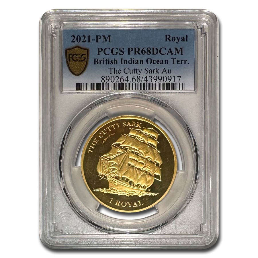 2021 British Indian Ocean Terr. 1 oz Gold Cutty Sark PR-68 PCGS