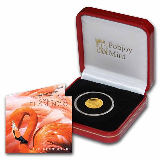 2021 BVI 1/2 gram Gold Flamingo Cameo BU (w/Box & COA)