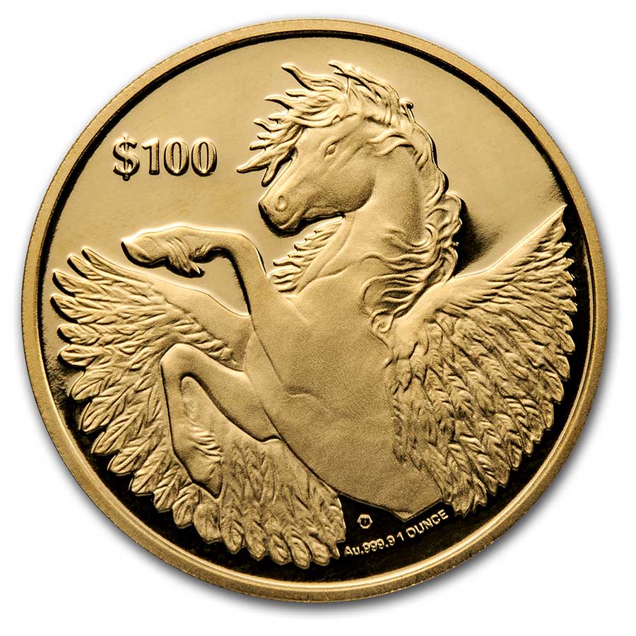 2024春大特価セール！ 2021 Buy BVI APMEX | BU Cameo Reverse Pegasus Gold oz 1 銀