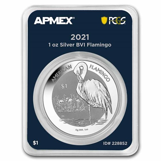 2021 BVI 1 oz Silver Flamingo (MD® Premier + PCGS FS)