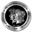 2021 BVI 1 oz Silver w/ Pearl Black Finish Morgan-Peace Dollar