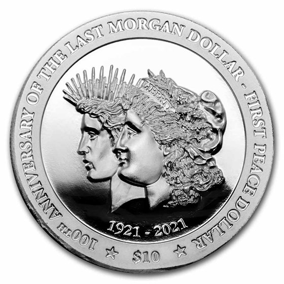 2021 BVI 2 oz Silver Piedfort UHR Morgan-Peace Dollar