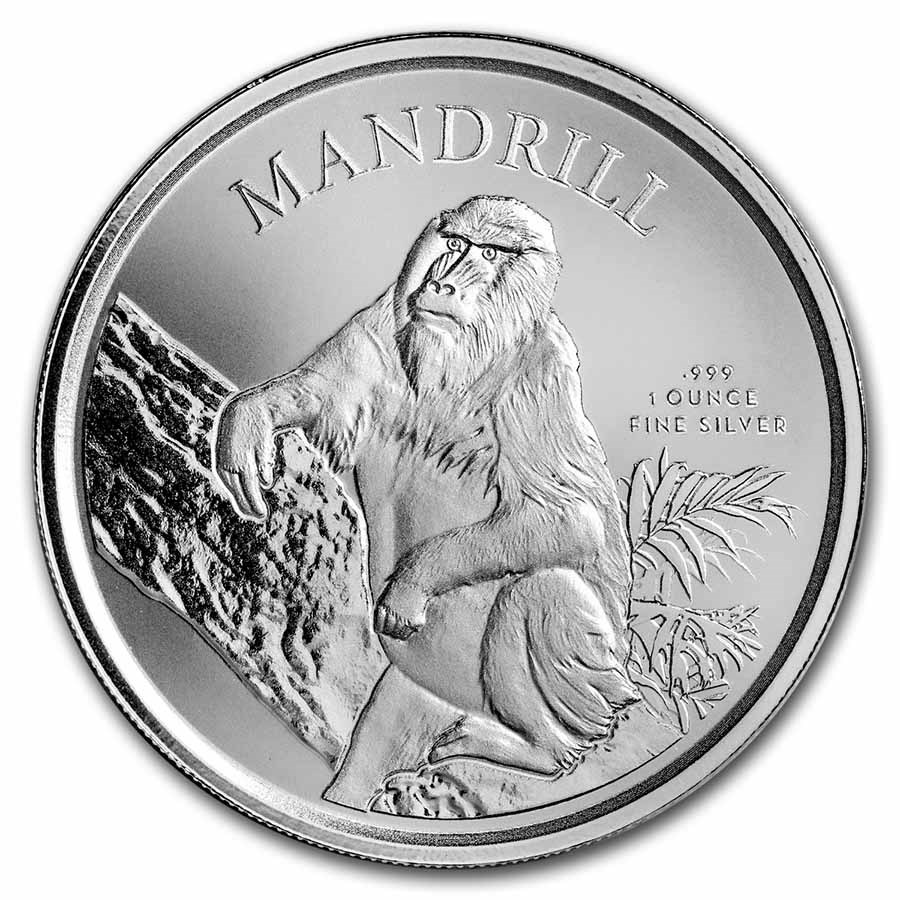 2021 Cameroon 1 oz Silver Mandrill BU