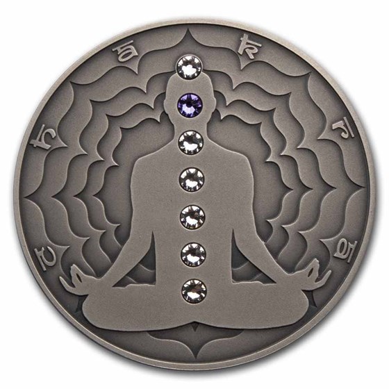 2021 Cameroon 2 oz Silver Antique Chakra; Ajna 2021 Cameroon 2 oz Silver Antique Chakra; Ajna