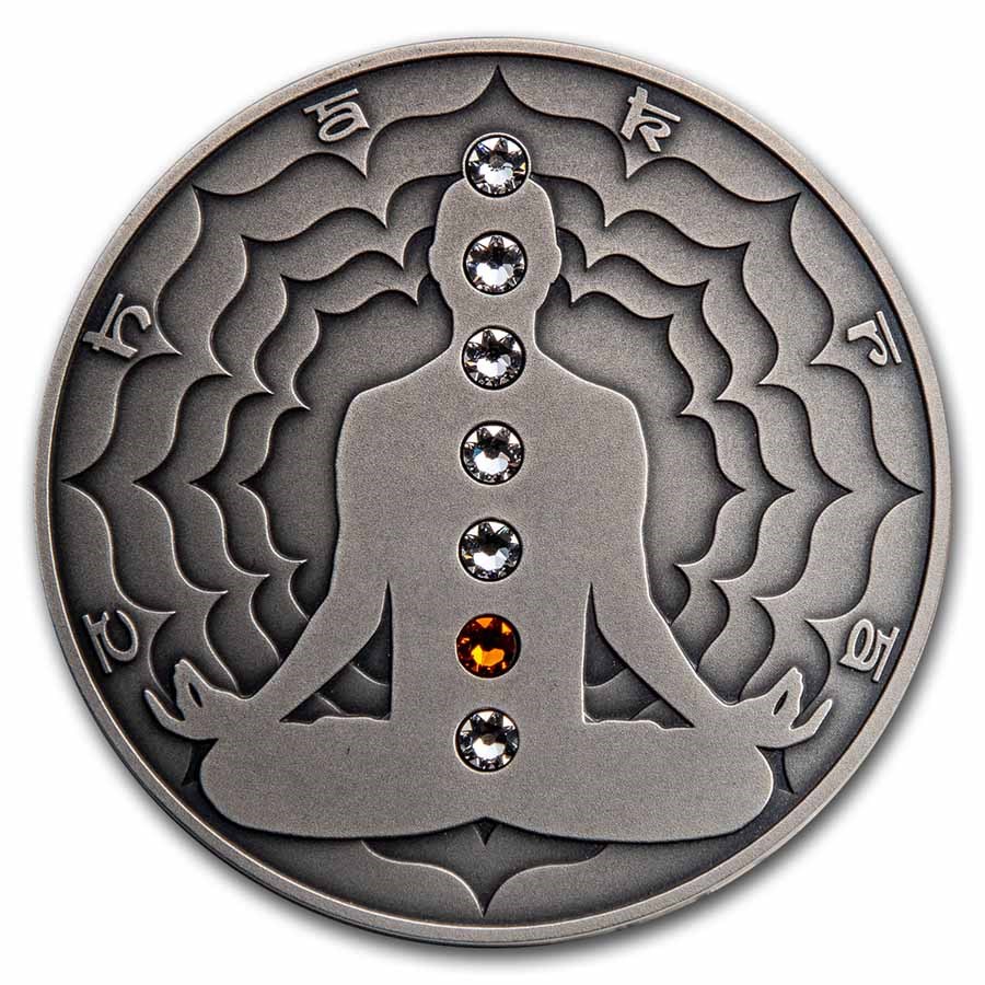 2021 Cameroon 2 oz Silver Antique Chakra; Swadhisthana