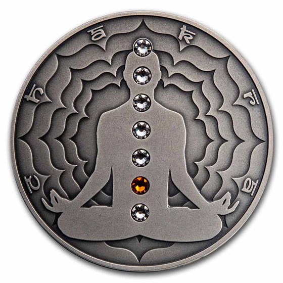 2021 Cameroon 2 oz Silver Antique Chakra; Swadhisthana 2021 Cameroon 2 oz Silver Antique Chakra; Swadhisthana