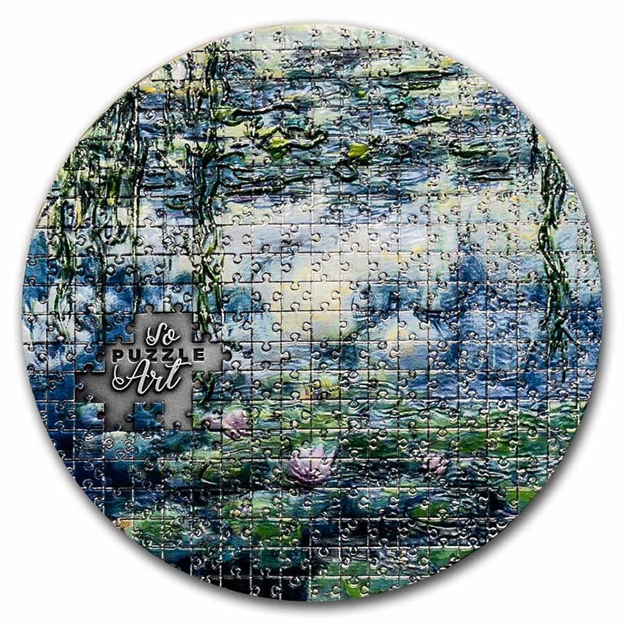 2021 Cameroon 3 oz Silver So Puzzle Art: Water Lilies