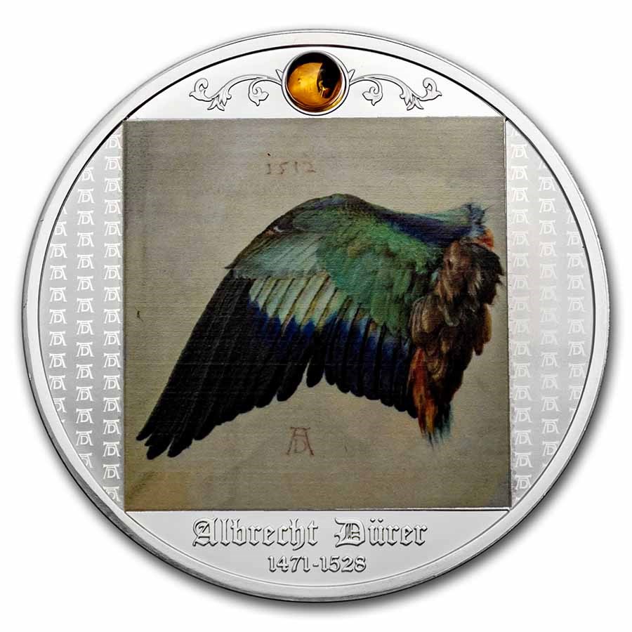 2021 Cameroon Silver Albrecht Dürer: Wing Of A European Roller