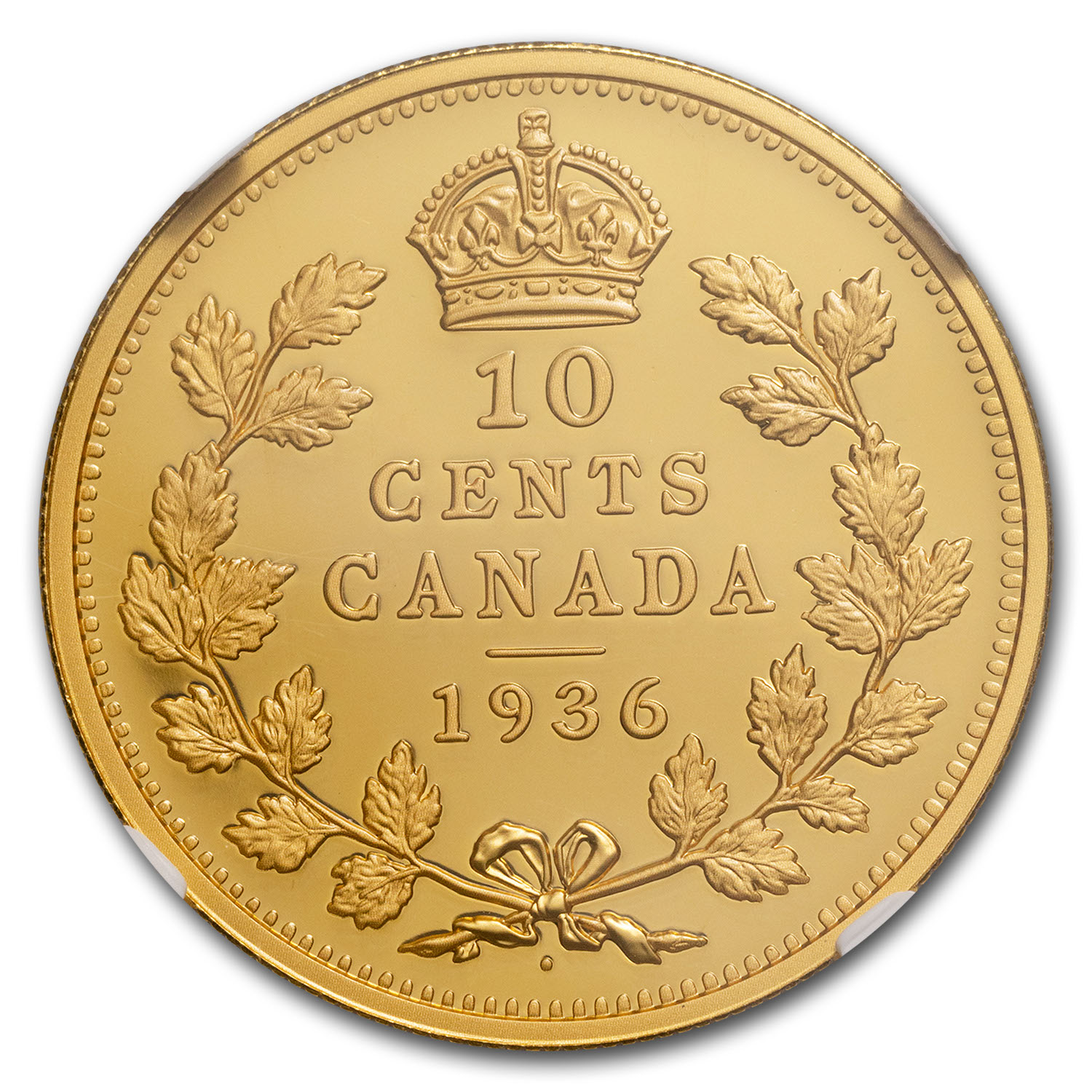 2021 Canada 1 oz Gold Canada's Rarest 1936 Dot 10 Cents NGC PF 70