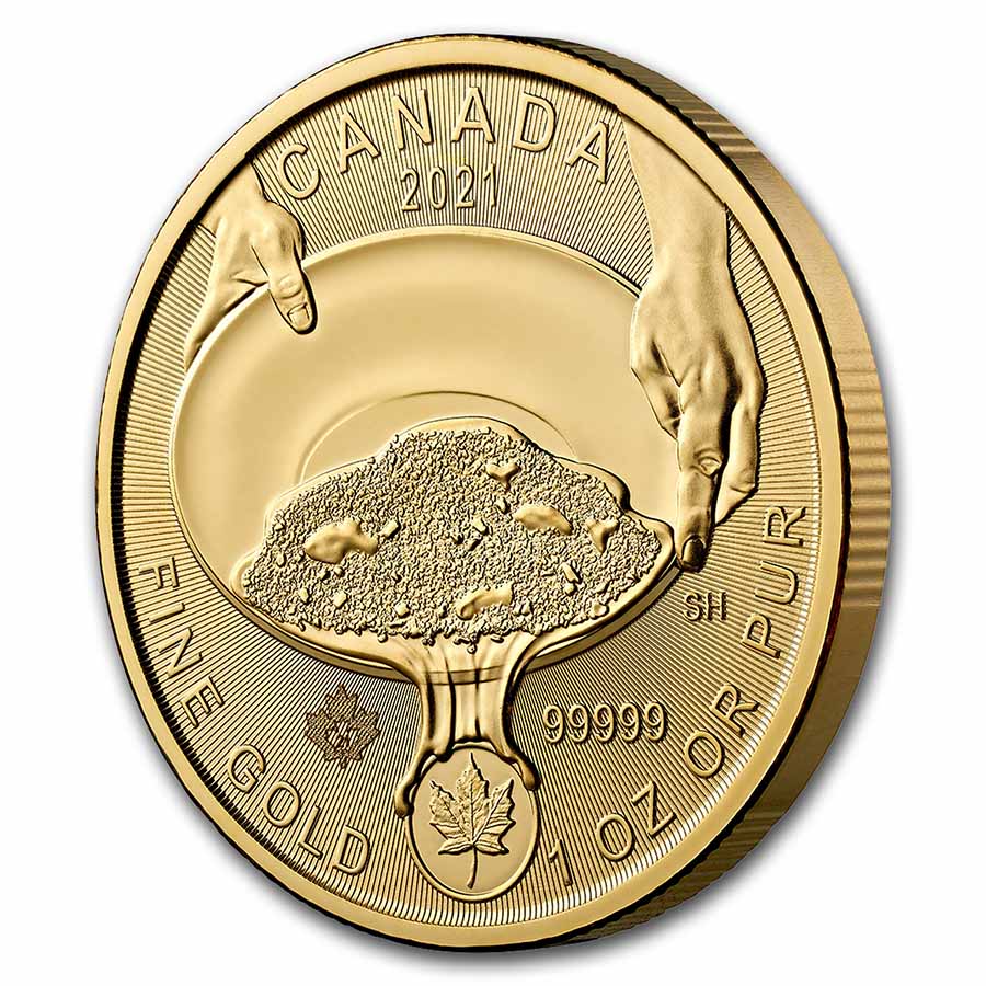 Buy 2021 Canada 1 oz Gold Klondike Gold Rush .99999 BU (Assay Card