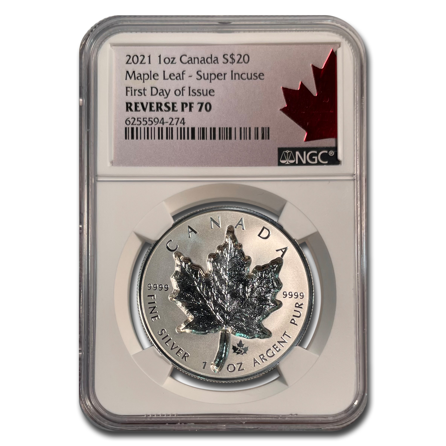 Buy 2021 Canadian 1 oz Silver Maple Leaf Super Incuse | APMEX