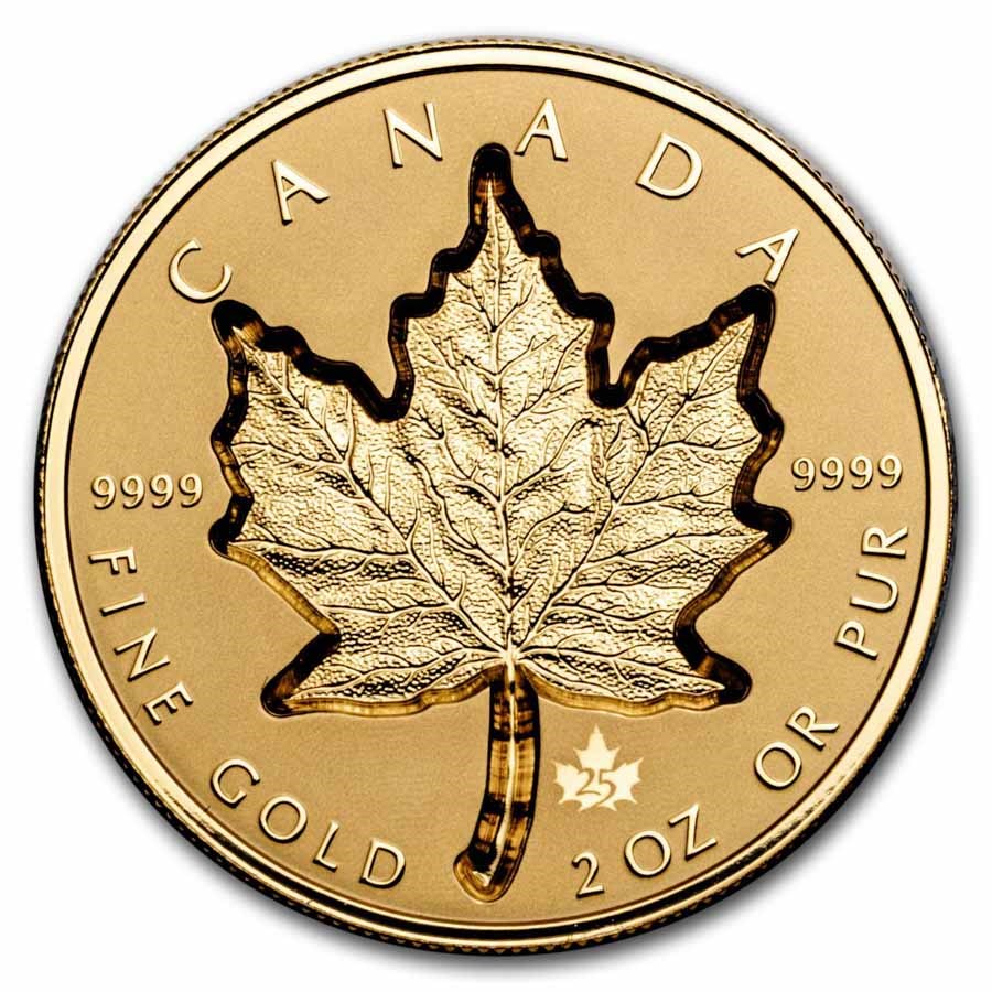 2021 Canada 2 oz Gold $200 Super Incuse Gold Maple Leaf