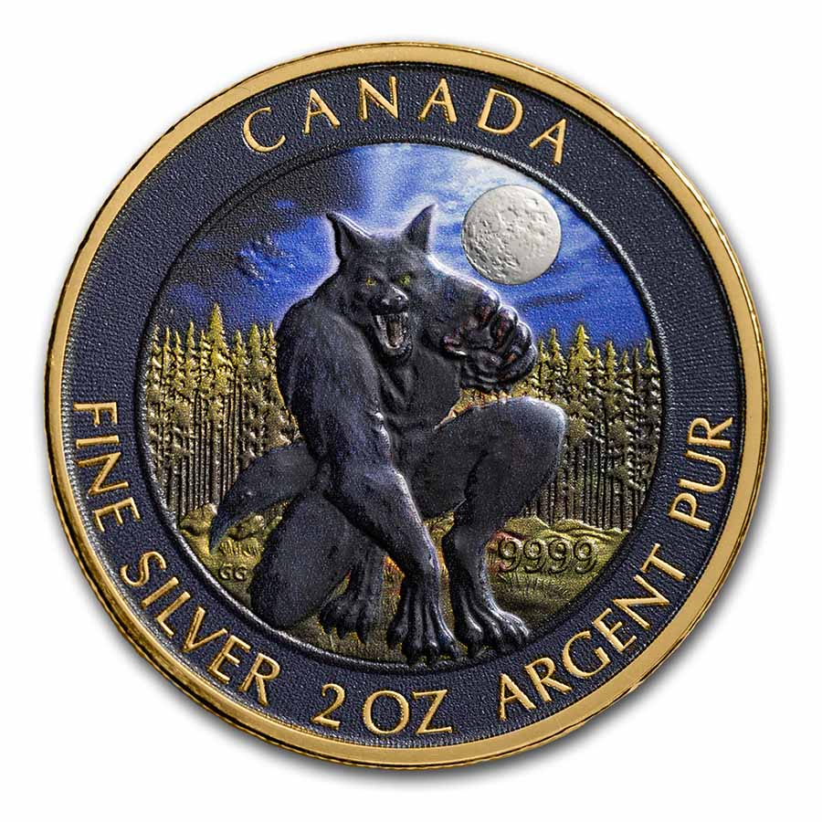 2021 2 オンス　カナダ　銀貨　狼人襲来　wolf man シリーズ Buy 2021 Canada 2 oz Silver $10 Full Moon Edition Werewolf | APMEX