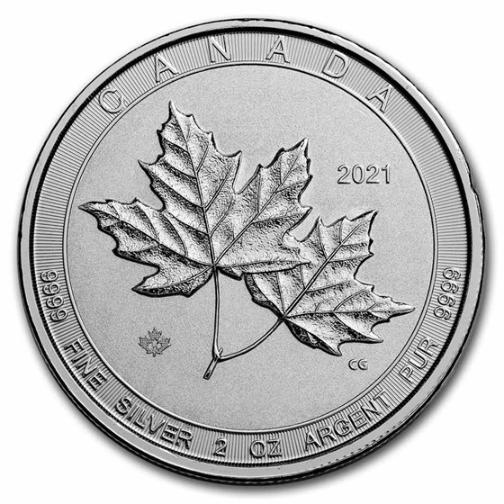 2021 Canada 2 oz Silver $10 Twin Maples BU