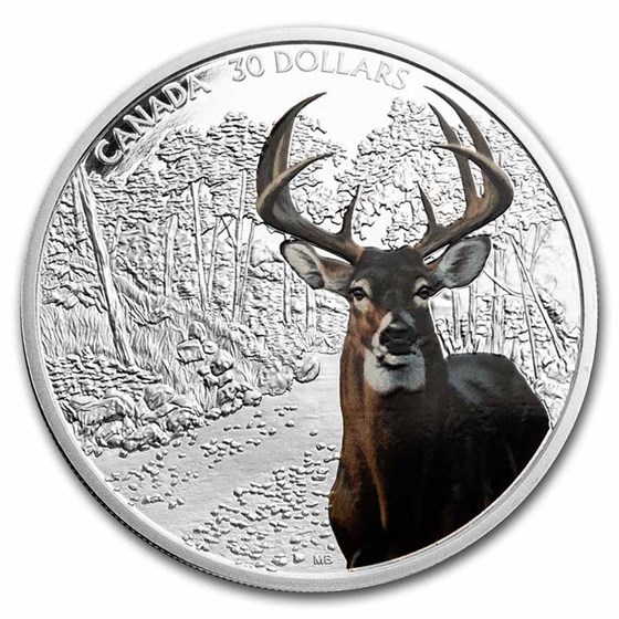 2021 Canada 2 oz Silver $30 Imposing Icons White-tailed Deer 2021 Canada 2 oz Silver $30 Imposing Icons White-tailed Deer