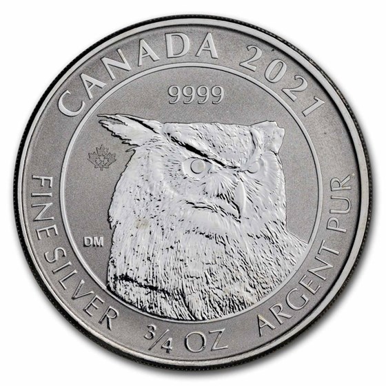 2021 Canada 3/4 oz Silver $2 Great Horned Owl (Spotted) 2021 Canada 3/4 oz Silver $2 Great Horned Owl (Spotted)