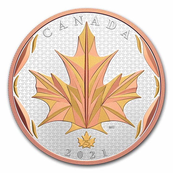 2021 Canada 5 oz Silver Maple Leaves in Motion 2021 Canada 5 oz Silver Maple Leaves in Motion