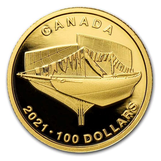 2021 Canada Gold $100 100th Anniv of Bluenose: The Launch 2021 Canada Gold $100 100th Anniv of Bluenose: The Launch