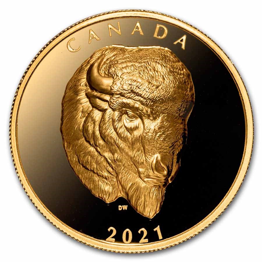 2021 Canada Proof Gold $250 Bold Bison EHR