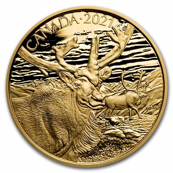 2021 Canada Proof Gold $350 Wildlife Portraits: The Caribou