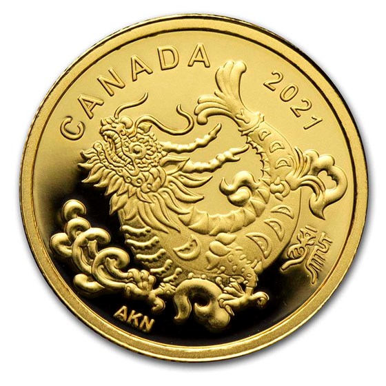 2021 Canada Proof Gold $8 Triumphant Dragon 2021 Canada Proof Gold $8 Triumphant Dragon