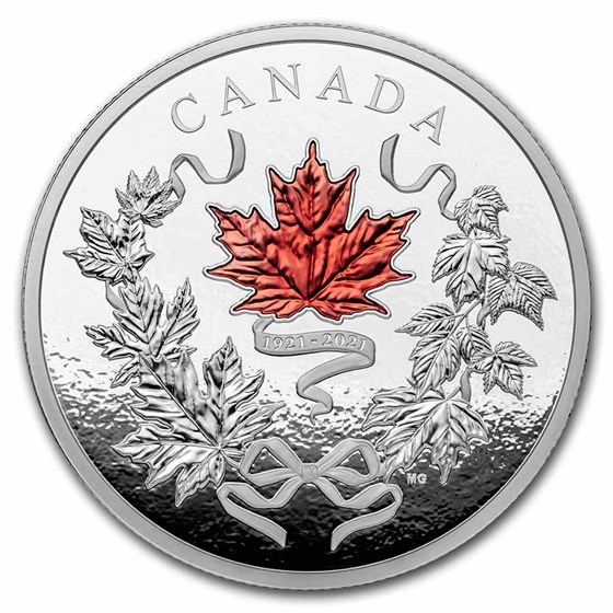 2021 Canada Silver 10 oz $100 Our National Colors 2021 Canada Silver 10 oz $100 Our National Colors