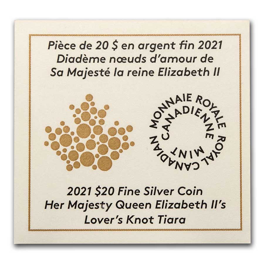 Buy 2021 Canada Silver $20 Elizabeth II's Lover's Knot Tiara | APMEX