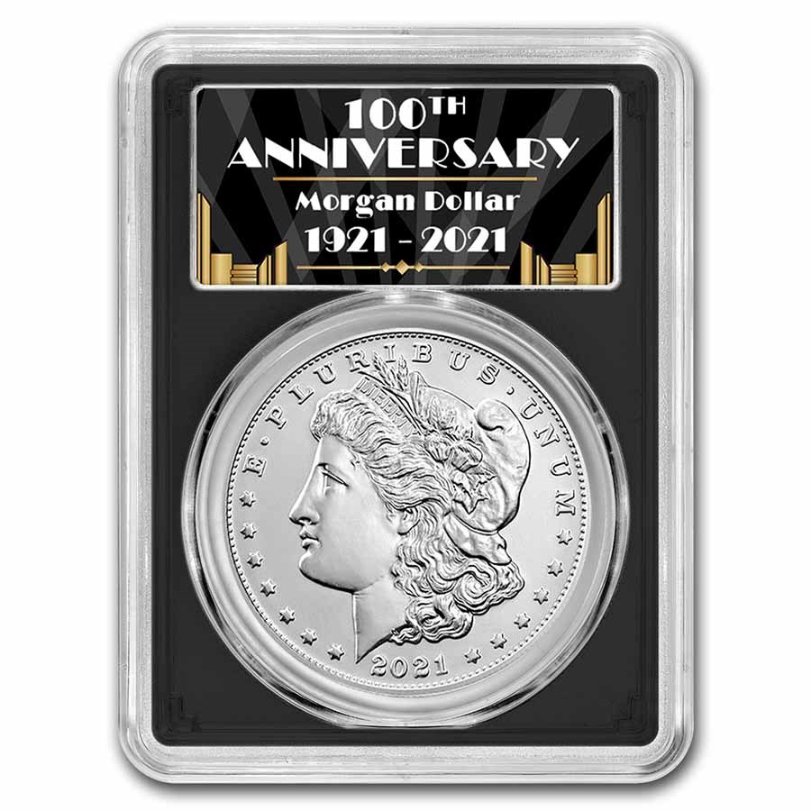 2021-(CC) Silver Morgan Dollar MS-70 PCGS (FDI, Black)