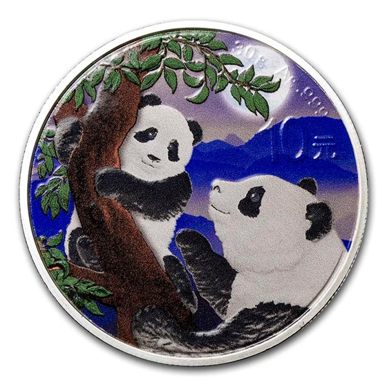 Buy 2021 China 2Coin 30 gram Silver Colorized Panda Day/Night Set APMEX