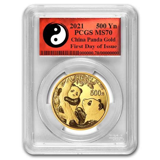 2021 China 30 gram Gold Panda MS-70 PCGS (FDI, Yin-Yang) 2021 China 30 gram Gold Panda MS-70 PCGS (FDI, Yin-Yang)