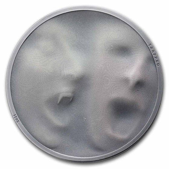 2021 Cook Islands 1 oz Antique Silver Trap Attack (Coin Only)