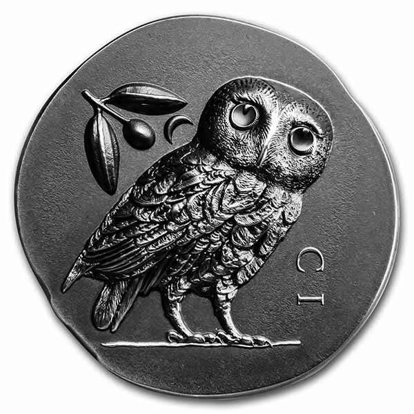 2021 Cook Islands 1 oz Silver Antique Athena's Owl