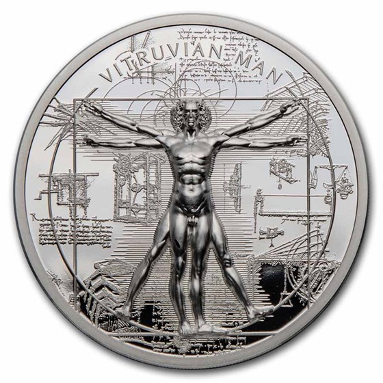 2021 Cook Islands 1 oz Silver X-Ray: Vitruvian Man 2021 Cook Islands 1 oz Silver X-Ray: Vitruvian Man