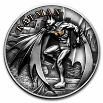 2021 Cook Islands 2 oz Antique Silver Batman