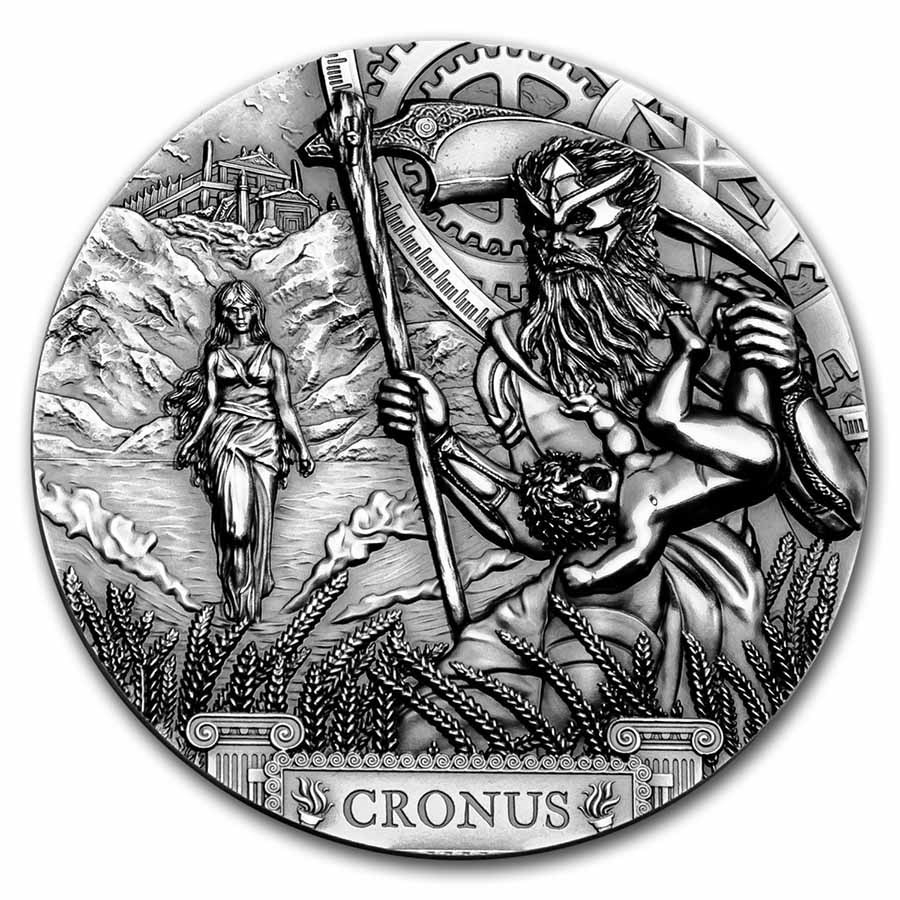 2021 Cook Islands 3 oz Silver Antique Titans: Cronus