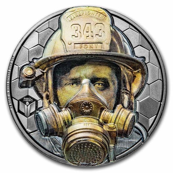 2021 Cook Islands 3 oz Silver Real Heroes: Firefighter 2021 Cook Islands 3 oz Silver Real Heroes: Firefighter