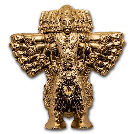 2021 Cook Islands 3 oz Silver Shaped Ravana: King of Demons 2021 Cook Islands 3 oz Silver Shaped Ravana: King of Demons