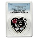 2021 Cook Islands Silver Happy Valentine's Day Heart PR-69 PCGS 2021 Cook Islands Silver Happy Valentine's Day Heart PR-69 PCGS