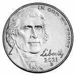 2021-D Jefferson Nickel 40-Coin Roll BU