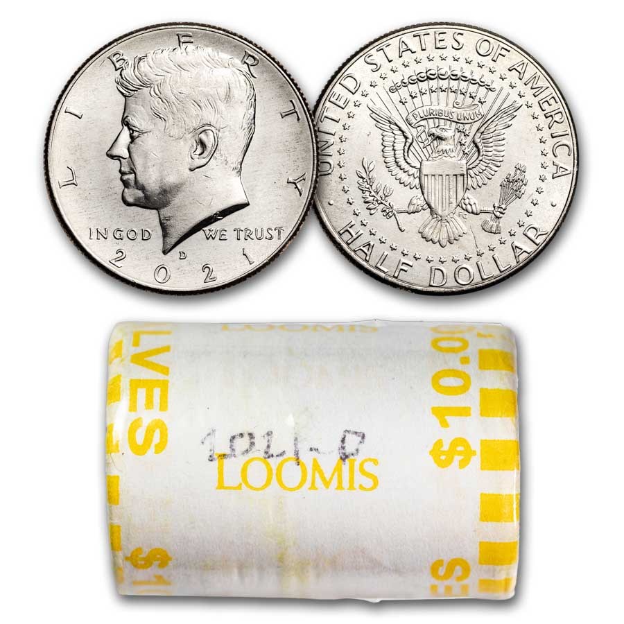 2021-D Kennedy Half Dollar 20-Coin Roll BU (Mint Wrapped)