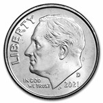 2021-D Roosevelt Dime BU 50-Coin Roll