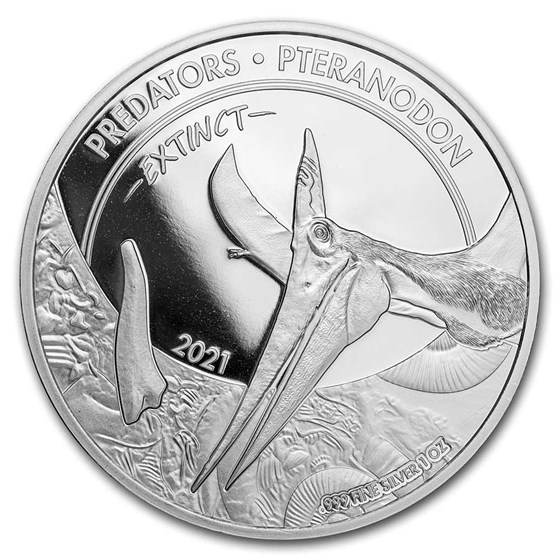 2021 Dem. Rep. of Congo Silver Extinct Predators Pteranodon 2021 Dem. Rep. of Congo Silver Extinct Predators Pteranodon