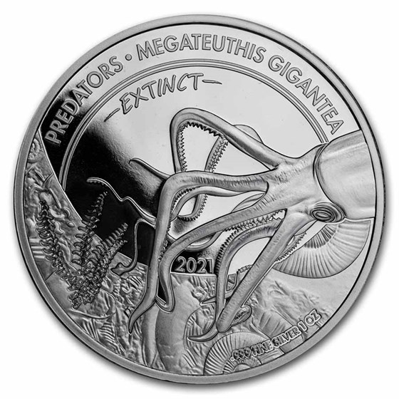2021 Dem. Rep. of Congo Silver Extinct Predators: Squid 2021 Dem. Rep. of Congo Silver Extinct Predators: Squid