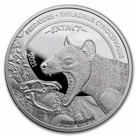 2021 Dem. Republic of Congo 1 oz Silver Predator Bag Wolf BU 2021 Dem. Republic of Congo 1 oz Silver Predator Bag Wolf BU