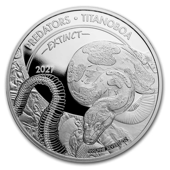 2021 Dem. Republic of Congo Silver Extinct Predators Titanoboa 2021 Dem. Republic of Congo Silver Extinct Predators Titanoboa